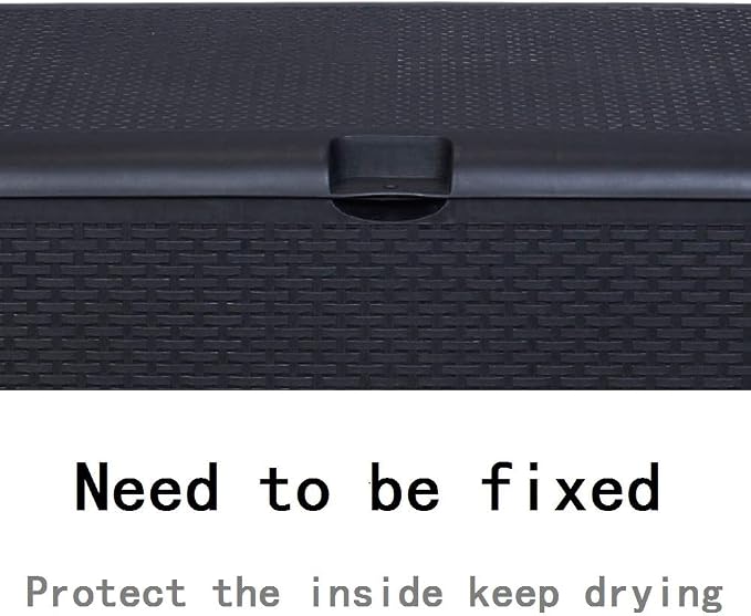 Leisurelife Waterproof Storage Deck Box Outdoor, 120-Gallon, Plastic, Black