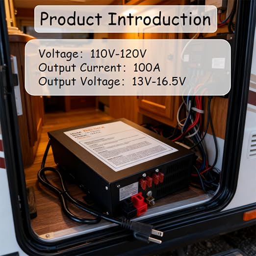 PM3-100LK 110V to 12V DV Power Supply Converter Charger for RV 100 Amp -Grade Voltage Converter Modified SINE Wave Inverter