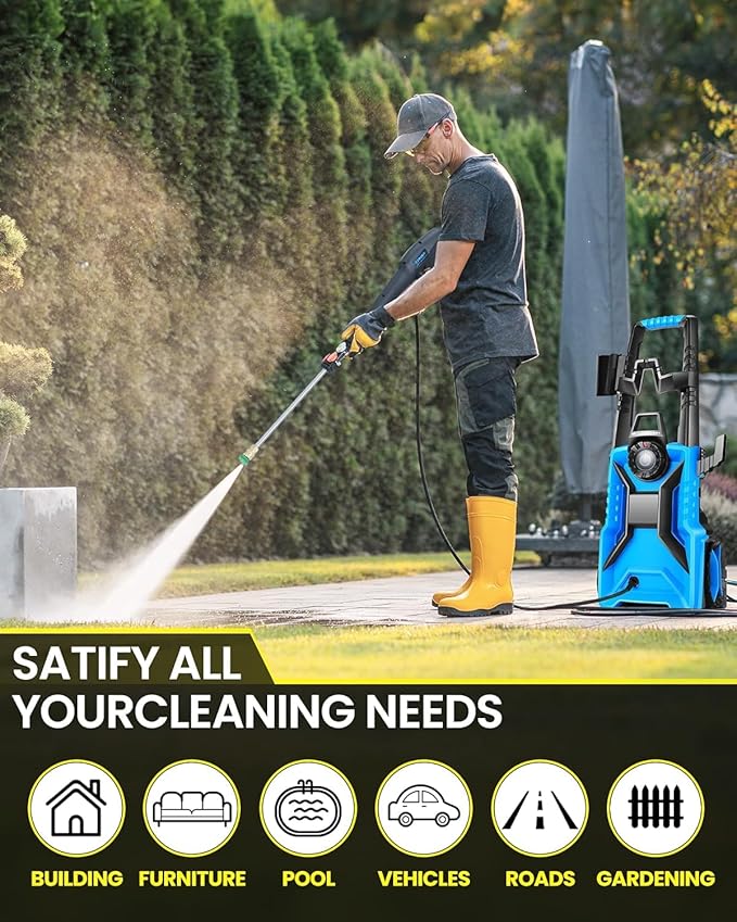 5000PSI Pres*Sure Cleaner,Po*wer Cleaner with Foam Cannon (Light Blue)
