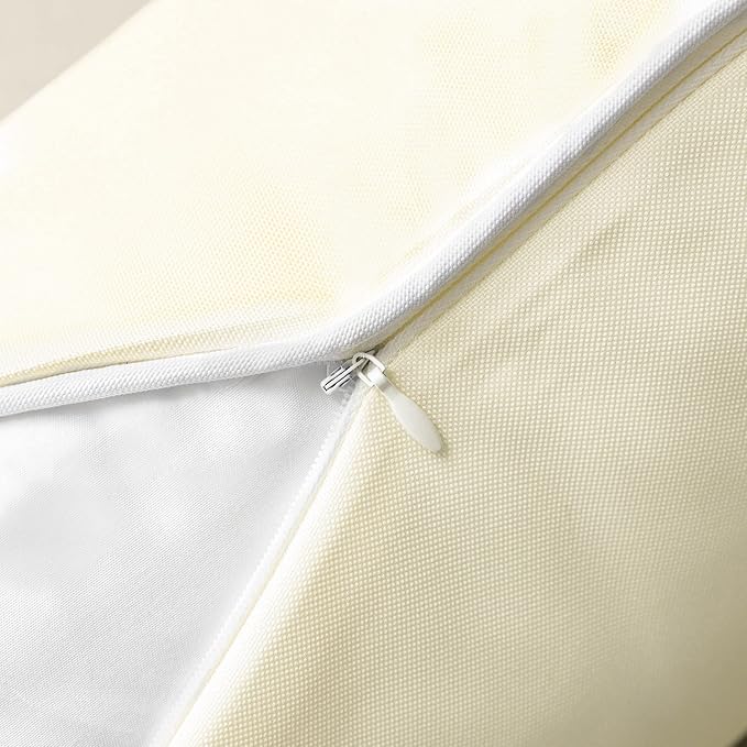 Phantoscope Pack of 2 Outdoor Waterproof Solid Throw Decorative Pillow Cover Decorative Square Outdoor Pillows Cushion Case Patio Pillows for Couch Tent,Cream Cheese 12x20 inches 30x50 cm