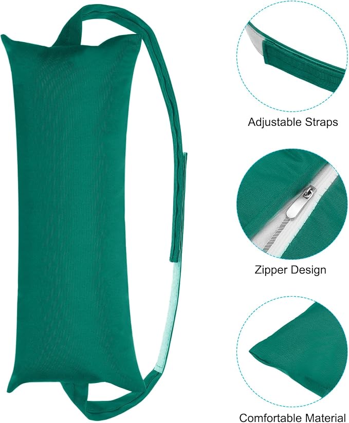 PATIKIL Outdoor Chaise Pillows, 2 Pack Lounger Pillow Waterproof Resistant with Adjustable Elastic Strap for Recliner Office Beach Chair, Dark Green