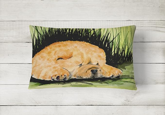 Caroline's Treasures SS8525PW1216 Chow Chow Canvas Fabric Decorative Pillow Machine Washable, Indoor Outdoor Decorative Pillow for Couch, Bed or Patio, 12HX16W
