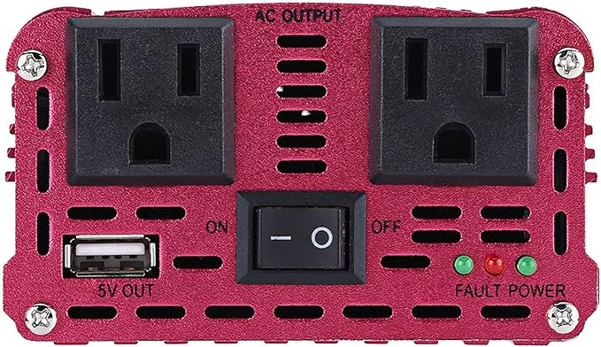 1500 Watt Inverter, Inversor de Corriente 12V DC A 110V, Power Inverter, with 3.1 A USB Port, for in Car Us, Vehicles, Red
