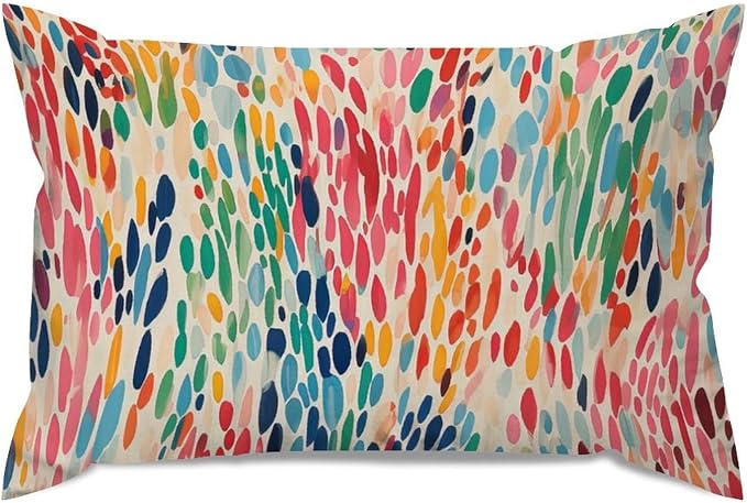 Lumbar Support Pillow Case Make It Rain Fiesta Pillows Rustic Rainbow Colorful Pillow Cover Accent Decorative Cushion Cases Home Decor for for Sofa Bed Office Couch Chair 12x18in