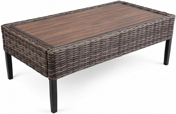 Wicker Patio Conversation Set, Outdoor Patio Chair Set with Deep Seating, Wide Armrests & Thick Cushions, All-Weather Outdoor Furniture Set for Patio, Porch, Deck & Backyard