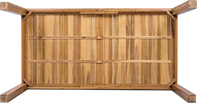 Merax 7 Piece Patio Dining Set, Outdoor Acacia Wood Rectangular Dinning Table with Sturdy Legs and 6 Rattan Arm Chairs w/Cousions & Pillows for Backyard,Balcony, Garden, Poolside, Natural