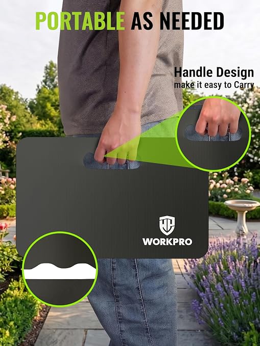 WORKPRO Extra Thick Kneeling Pad, 1 Pack, Black, 17.5 x 11 x 1.5 in | Soft NBR Foam Cushioning for Knee, Large Foam Kneeler Mat, For Gardening, Bathing Baby, Exercise, Workout Supplies