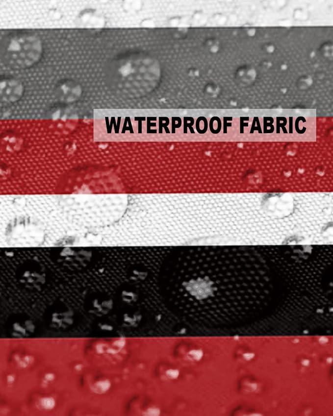 Vandarllin Outdoor Throw Pillows Covers 20X20 Set of 2 Waterproof Simple Stripe Decorative Zippered Lumbar Cushion Covers for Patio Furniture, Red and Black Geometric Pattern