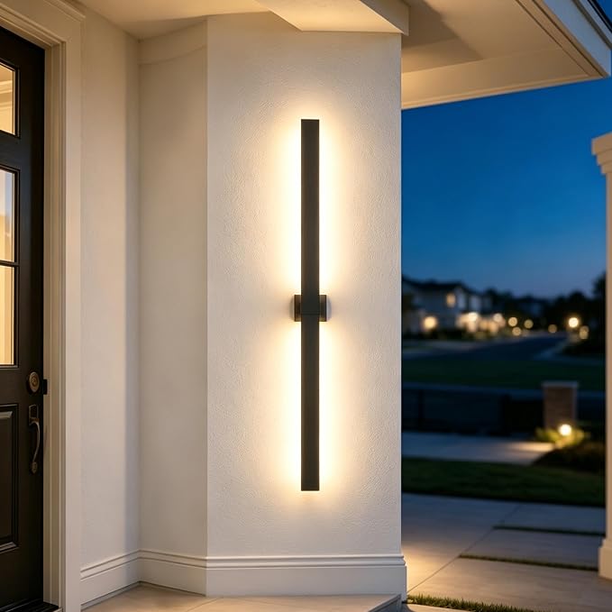 LamQee Aluminum 63 in Long Outdoor Wall Light Fixture, 3000K Integrated LED | Waterproof IP65, Modern Exterior Lights, Linear Outdoor Sconce, Wall Mount Outside Lighting, for House Porch Patio Garage