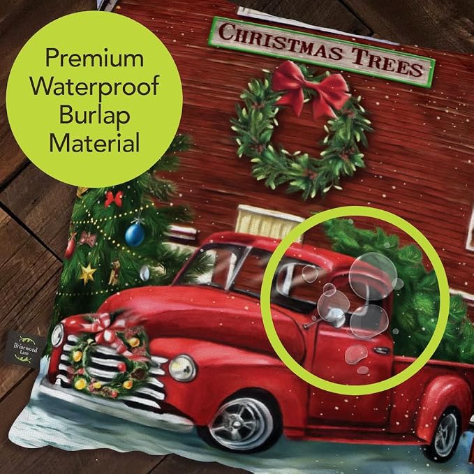 Briarwood Lane Indoor/Outdoor Pillow 17x17 Christmas Tree Farm Decorative for Christmas Pillow
