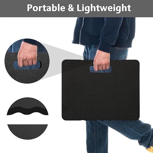 HOOPLE Kneeling Pad for Gardening, Lightweight Foam Knee Cushion for Garden, Bath, Yoga & Exercise, Waterproof Comfort Kneeling Mat for Home, Garage & Outdoor Work, Black 14.6 x 11.5 x 0.7 Inch