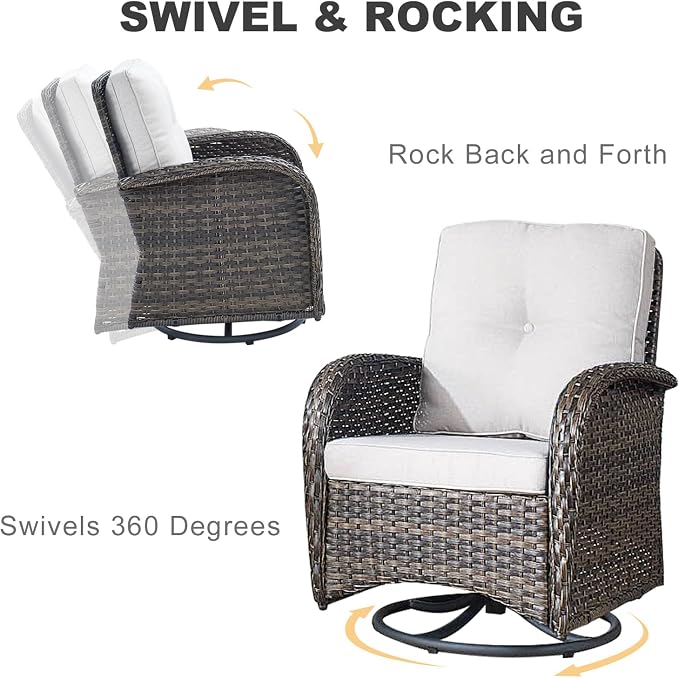 HUMMUH 9-Piece Outdoor Patio Furniture PE Wicker Patio Conversation Set,High Back Patio Couch with Ottomans Coffee Tables Outdoor Chairs for Backyard,Porch,Deck