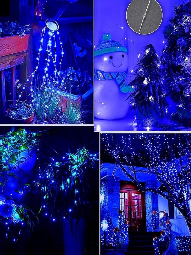 4 Pack Fairy Lights Battery Operated with Remote Timer 33FT 100LED Blue | Remote Control, 8 Modes, Timer, Adjustable brightness, Waterproof Lights for Indoor Outdoor Classroom Christmas Decor