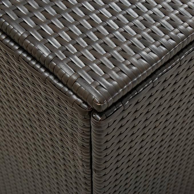 Patio Storage Box Deck Storage Box Outdoor Storage Box Indoor Wicker Storage Bin for Patio Furniture Cushions, Pillows, Garden Tools, Poly Rattan Brown, 70.8"x35.4"x29.5"