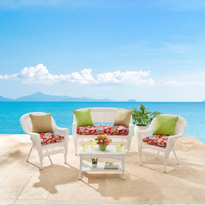 BrylaneHome Bh Outdoor Performance 20" Square Throw Pillow - Cobalt Tropicana