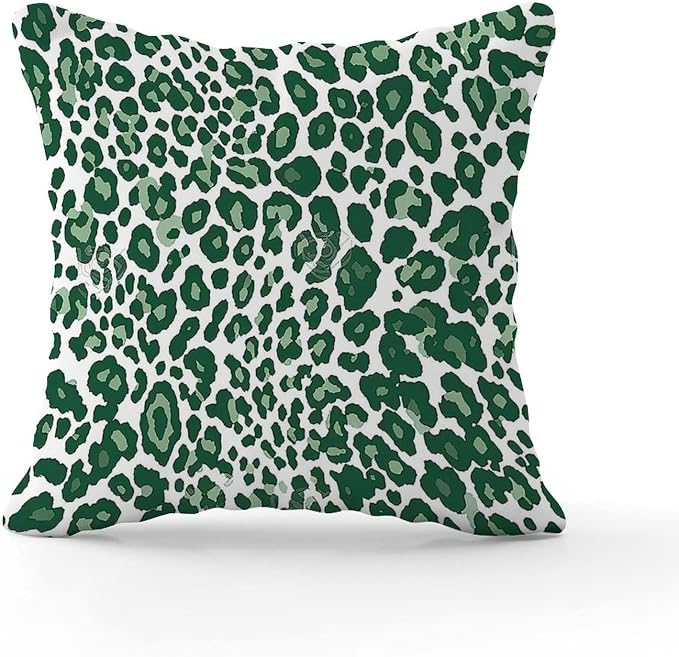 Leopard Graphite Green Dot Pillow Cover Green African Tribal Throw Pillow Covers 20x20 INRustic Accent Outdoor Waterproof Decorative Pillow Cover for Couch Sofa Bedroom Car