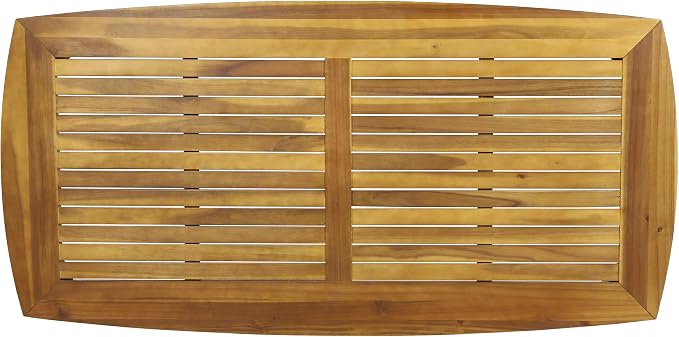Christopher Knight Home 7 Piece Outdoor Dining Set, 71" Acacia Wood Patio Table with 6 Wooden Chairs, Teak Finish Solid Wood Dining Table Set for Backyard Garden Porch Deck