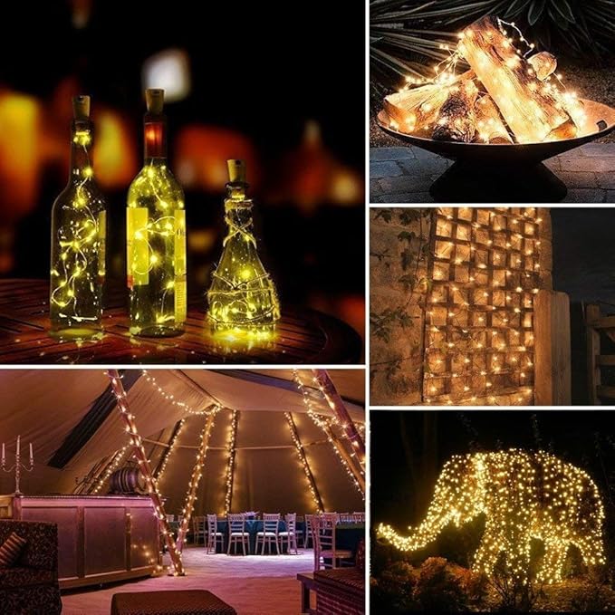 Lomotech Solar Fairy Lights Outdoor, 2 Pack Total 66ft 200 LED,Warm White | Solar String Lights Waterproof 8 Modes Twinkle Lights for Outdoor, Patio, Garden, Yard, Party, Wedding, Tree Decoration