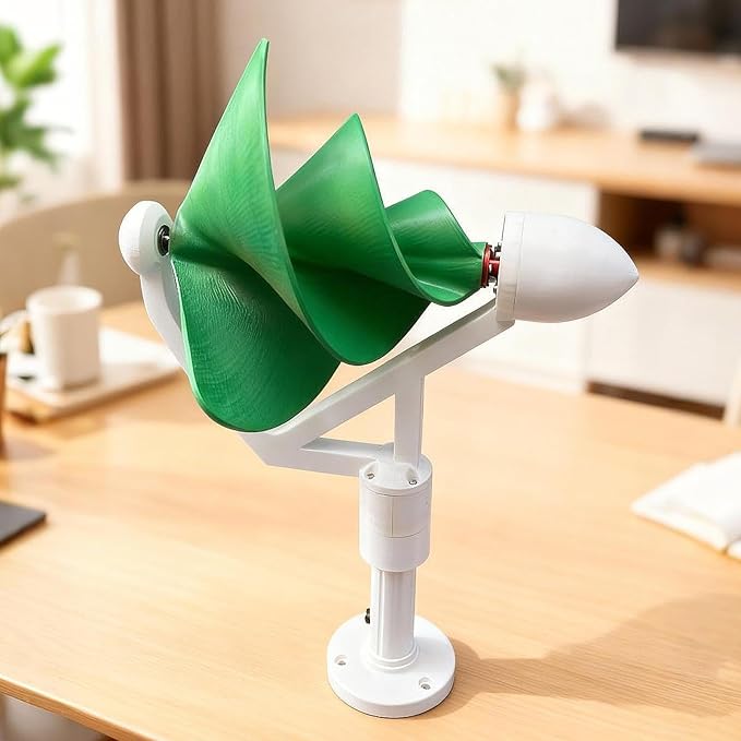Spiral Wind Generator, Spiral Wind Generator Model, Three-Phase, Brushless, for Outdoor Use, Green