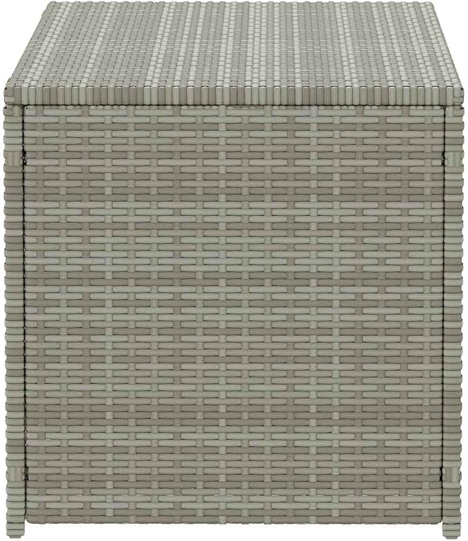 Gecheer Outdoor Poly Rattan Storage Box Durable Weather Resistant Elevated Feet for Garden Furniture Cushions Pillows Grey 100x50x50 cm for Garden Patio Deck