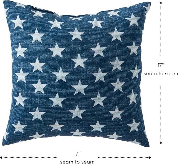 Greendale Home Fashions Outdoor 17-inch Square Decorative Throw Pillow, 2-Pack, Stars