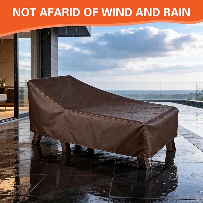 3 Pack Patio Chaise Lounge Chair Covers, Waterproof Patio Lounge Chair Covers 80x30x28 Inch with Storage Bags High-Tension Drawcord, All Weather Waterproof Anti-UV No Fading for Outdoor Lawn Furniture