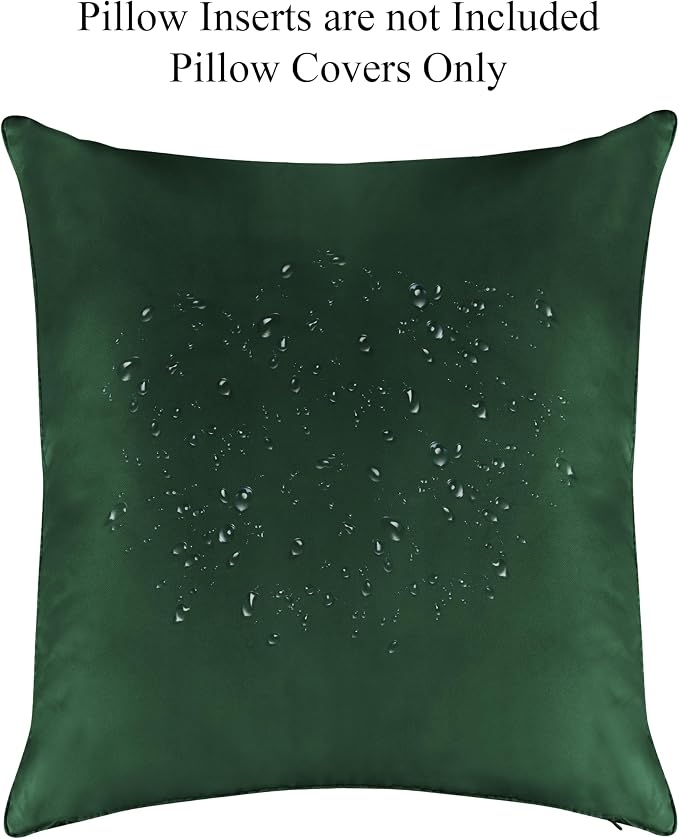 A1 HOME COLLECTIONS A1HC Luxurious Outdoor Waterproof Pillow Covers 22x22 Inches (Pack of 2, Timber Green), Throw Pillow Covers for Pool Areas, Garden, Sofa, Chairs, Beds, Tent, Patio