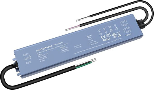 12VDC 100W UL-Listed 0-10V&TRIAC Dimmable Waterproof IP67 Thinner Power Supply 110V to 12V Low Voltage Transformer for IP68 LED Strip Lights,Outdoor LED Pool Underwater, Wash Wall, Fountain Lights