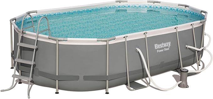 Bestway Power Steel 16 x 10-Foot Above Ground Pool Set with w/Surface Skimmer