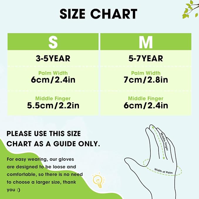 WAWSAM Kids Gardening Gloves 3 Pairs Toddlers Rubber Coated Work Gloves Children Garden Gloves