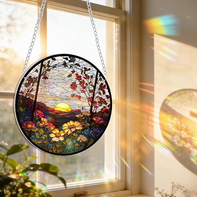Sun Catchers Indoor Window, Acrylic Rainbow Suncatcher Window Hanging Decoration for Living Room Bedroom Summer Home Balcony Ornaments Decoration (SC066)