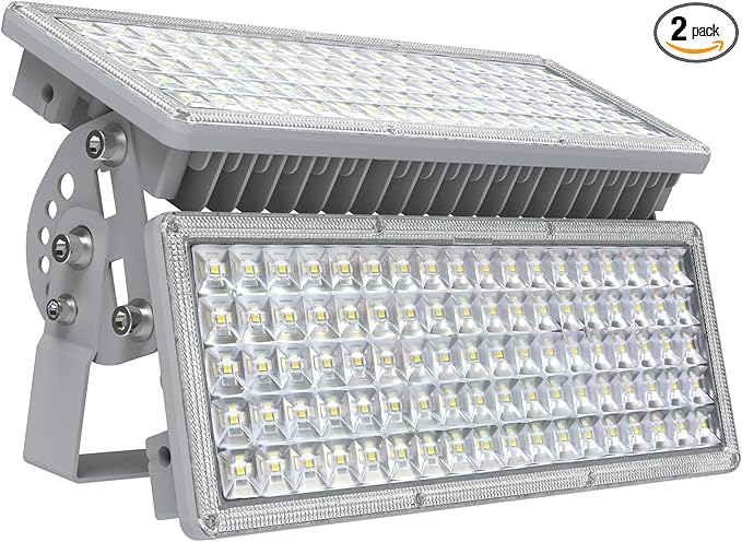 Kekeou 200W LED Flood Light Stadium Lights Outdoor LED 200 Watt Exterior Flood Lights Adjustable Lighting Angle 28000LM 6500K Arena Lights IP67 Waterproof for Backyard