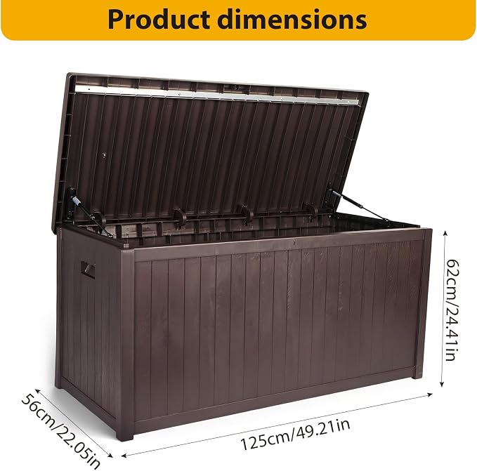 Large Outdoor Storage Boxes Waterproof Deck Box Lockable Garden Storage Box for Furniture Outside Cushions Gardens Pool Tools