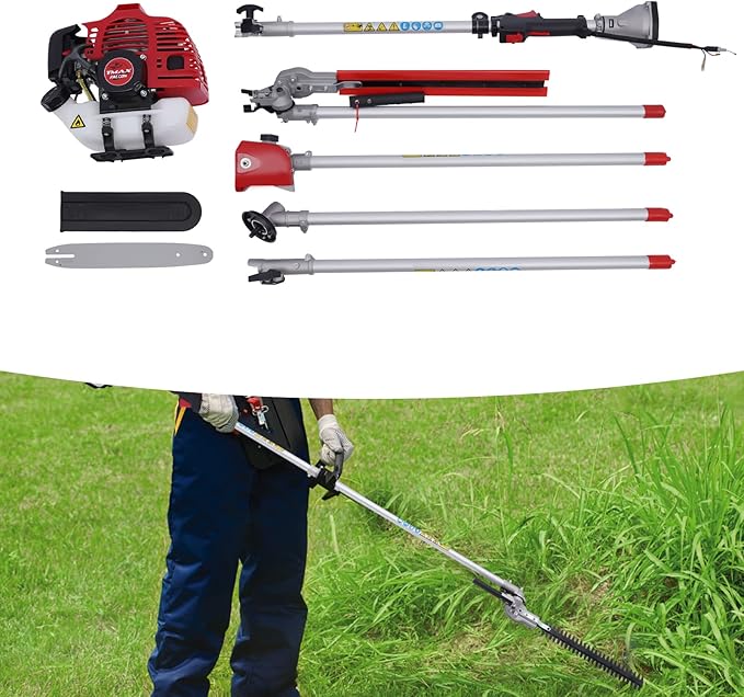 51.7CC 2 Stroke Gas Powered Weed Wacker 4 in 1 Weed Eater Brush Cutter, Gas Weed Trimmer Gas Weedeaters Grass Trimmer for Weed, Brush