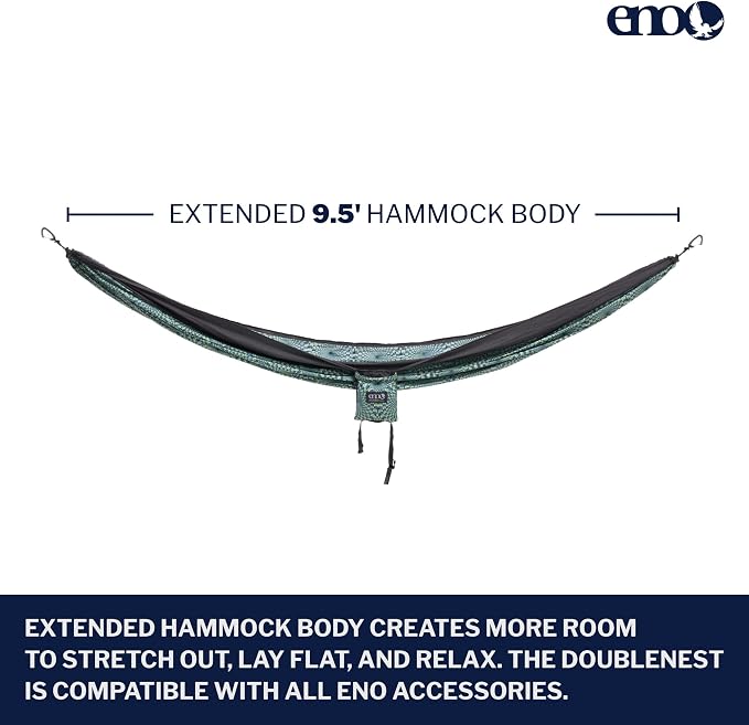 ENO, Eagles Nest Outfitters DoubleNest Lightweight Camping Hammock, 1 to 2 Person, Special Edition Colors, ATC