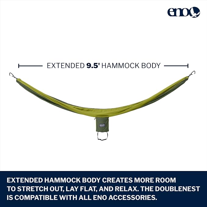 ENO, Eagles Nest Outfitters DoubleNest Lightweight Camping Hammock, 1 to 2 Person, Special Edition Colors, ATC