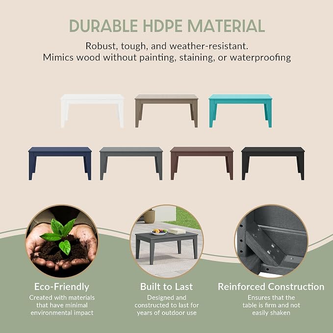 WestinTrends Malibu 3-Piece HDPE Outdoor Patio Furniture Couch and Coffee Table Set, Gray