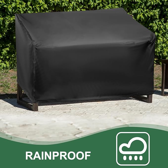 PATIKIL Outdoor Bench Cover, 210D Oxford Heavy Duty Waterproof Patio Furniture Covers for Garden Sofa Chair Table Zero Gravity, 75"L x 26"W x 35"T, Black