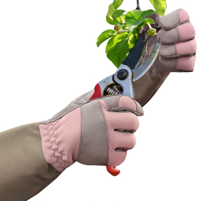 Rose Pruning Gloves with Forearm Protection, Thorn Resistant | Embroidery Design with Extra Long Cuff for Gardening and Pruning Tasks