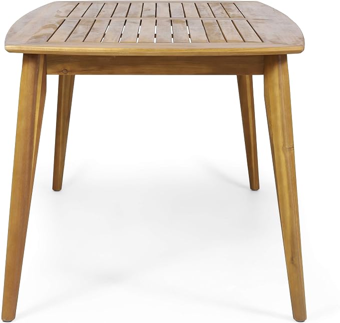 Christopher Knight Home Ashley Outdoor 7 Piece Acacia Wood Dining, Teak and Dark Gray