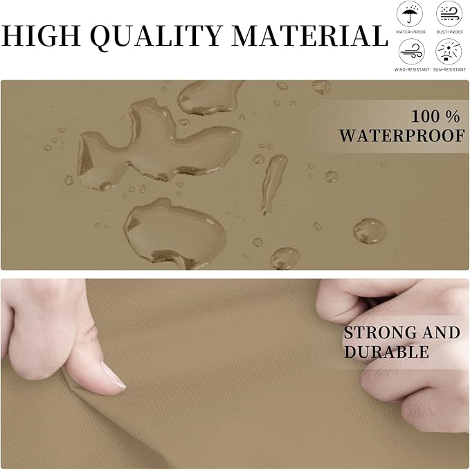 Easy-Going Patio L-Shaped Sectional Sofa Cover, 85"X58" Waterproof Heavy Duty Outdoor Garden Furniture Cover with Air Vent (Right Facing, Camel)