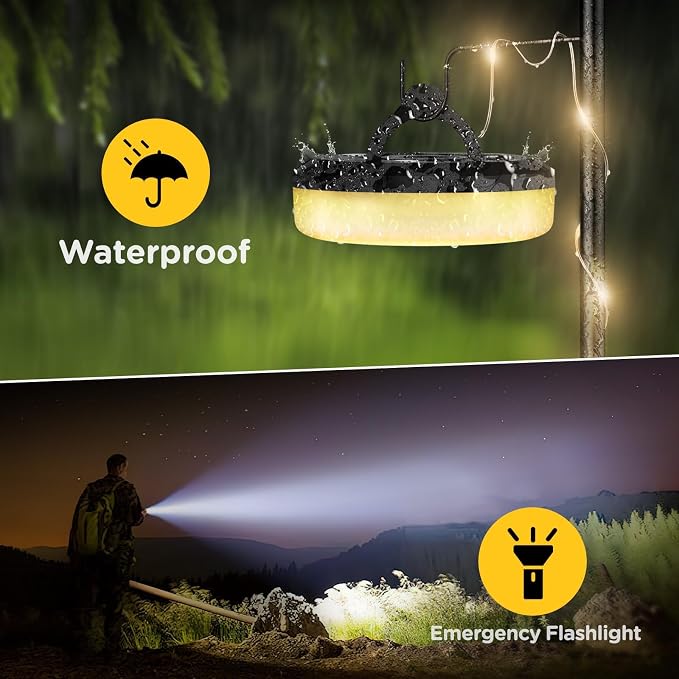 3-Pack Camping String Lights, 32.8FT Rechargeable Lights | Protable Rechargeable Fairy Tent Lights String , Waterproof Portable LED Lamp for Outdoor Indoor Patio Decor Essentials