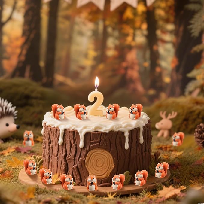 100 Pcs 2.1 x 1.4 cm Mini Squirrel Figurines Decor | Orange, Mini