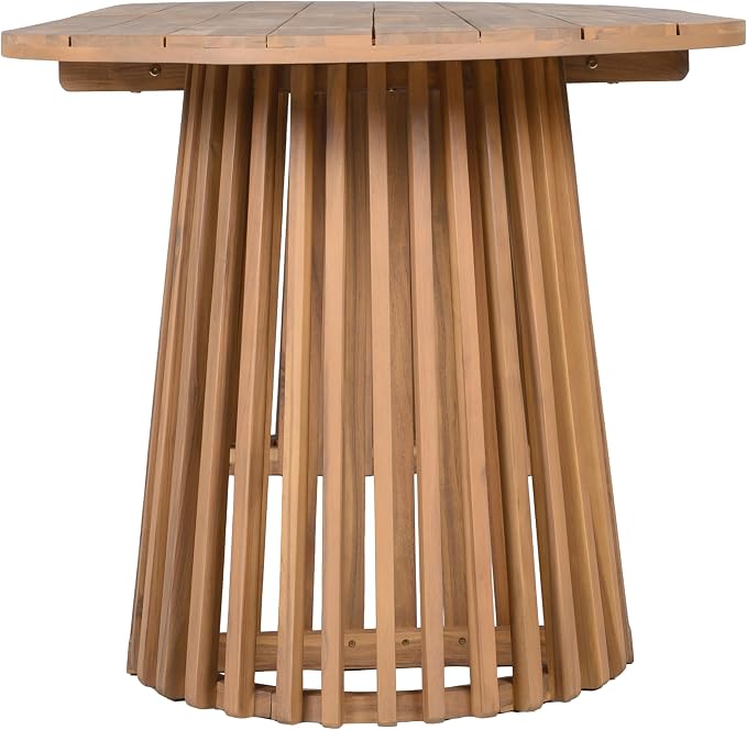 Christopher Knight Home Evana Acacia Wood Dining Table Set for 6, Solid Wood Outdoor Dining Set for 6, Modern Oval Patio Dining Table and Chair Set with Cushions, Brown + Light Teak + Beige