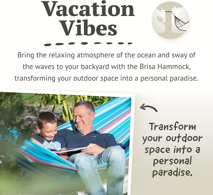 LA SIESTA Brisa Kingsize Outdoor Hammock — Colombian-Made Polypropylene, UV & Weather Resistant, for Backyard & Patio - Wave