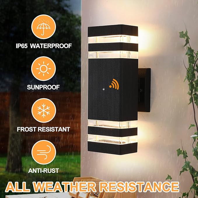 Dusk to Dawn Outdoor Lighting 4 Pack, Porch Lights Outdoor Wall Lamps for Patio Waterproof 3000K Warm White Exterior Light Fixture Sconce Lights for House Hallway Garden Corridor