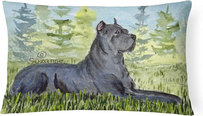 Caroline's Treasures SS8682PW1216 Cane Corso Canvas Fabric Decorative Pillow Machine Washable, Indoor Outdoor Decorative Pillow for Couch, Bed or Patio, 12HX16W