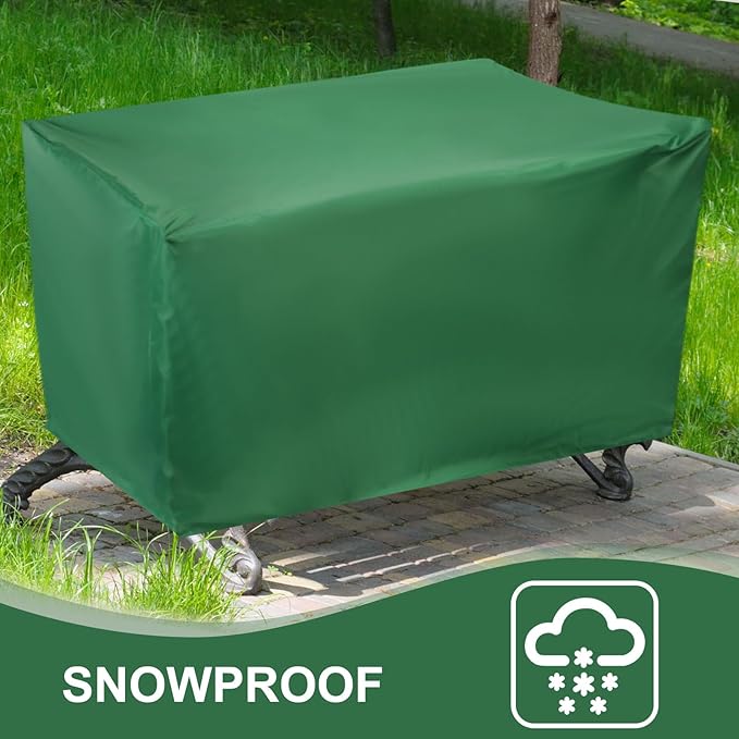 PATIKIL Outdoor Bench Cover, 210D Oxford Heavy Duty Waterproof Patio Furniture Covers for Garden Sofa Chair Table Zero Gravity, 53"L x 26"W x 35"T, Green