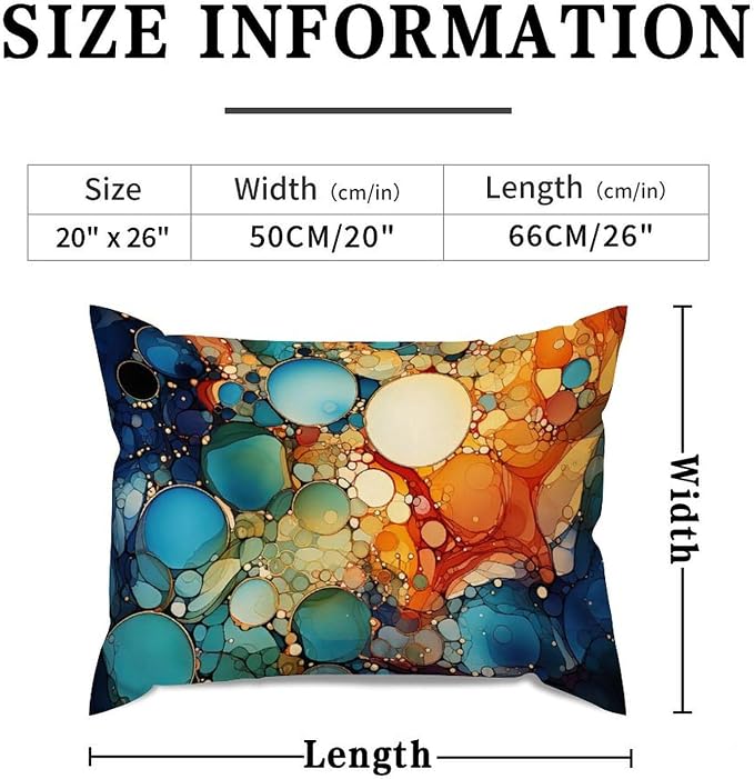 Ink Rainbow Shapes with Gold Lumbar Pillow Cover Abstract Alcohol Ink Textures Throw Pillow Cover Farmhouse Throw Pillow Covers Farmhouse Decorative for for Sofa Couch Bed 20x26in