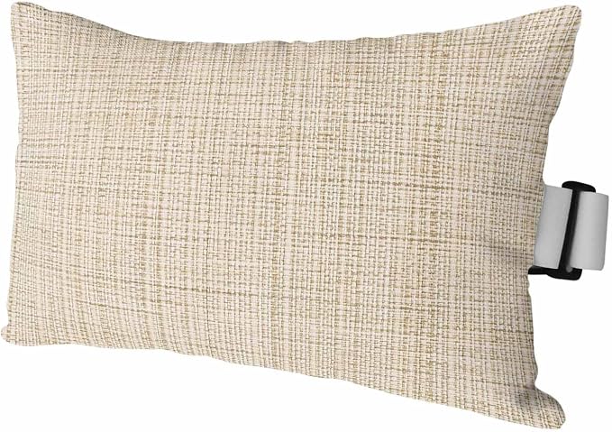 Outdoor Lumbar Pillow Set of 1, Beige Rustic Waterproof Beach Headrest Pillow with Inserts, Vintage Farmhouse Beige Solid Color Recliner Throw Pillows for Patio Furniture, 12 x 20